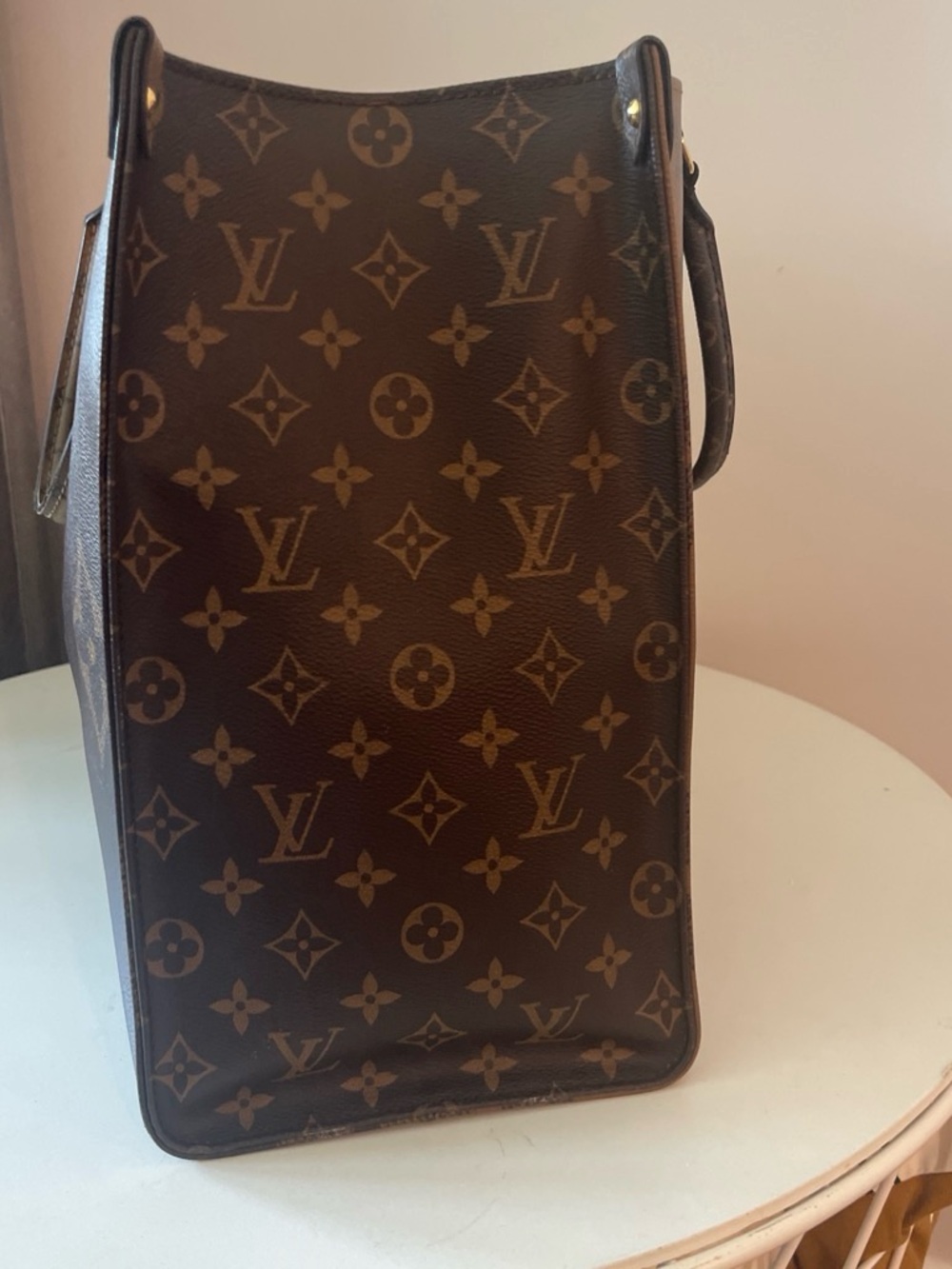 Louis Vuitton Monogram Reversible Tote in Brown with Red Interior - Picture 4 of 8